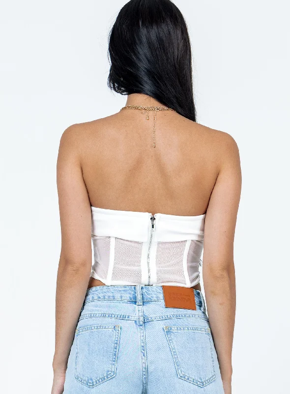 Elin Strapless Top White