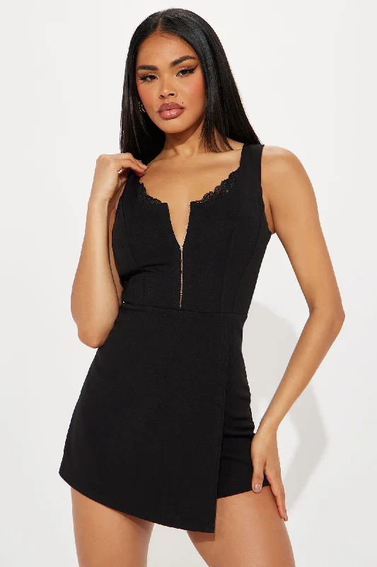 Feel My Needs Romper - Black