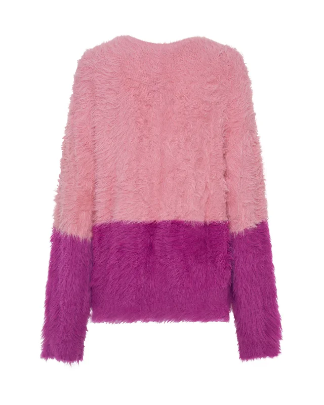 FLUFFY COLOUR BLOCK SWEATER