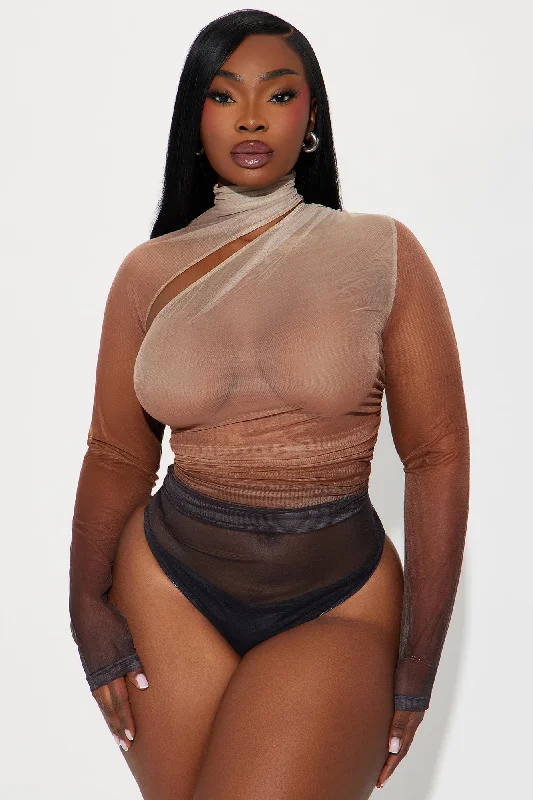 Hot Take Mesh Bodysuit - Brown/combo