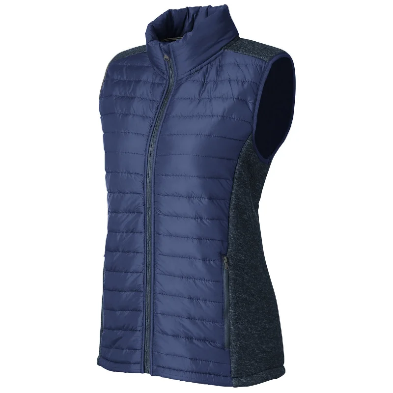 Nautica Women's Nautical Navy/Nautical Navy Heather Harbor Puffer Vest