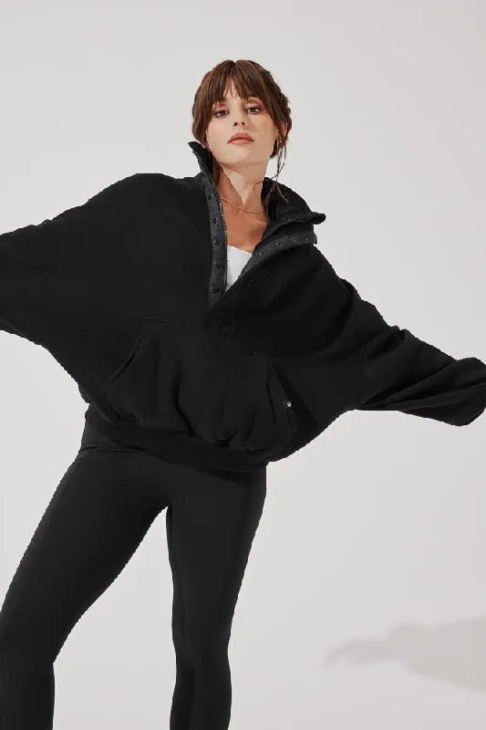 Ooey Gooey Half Zip Sweater - Black