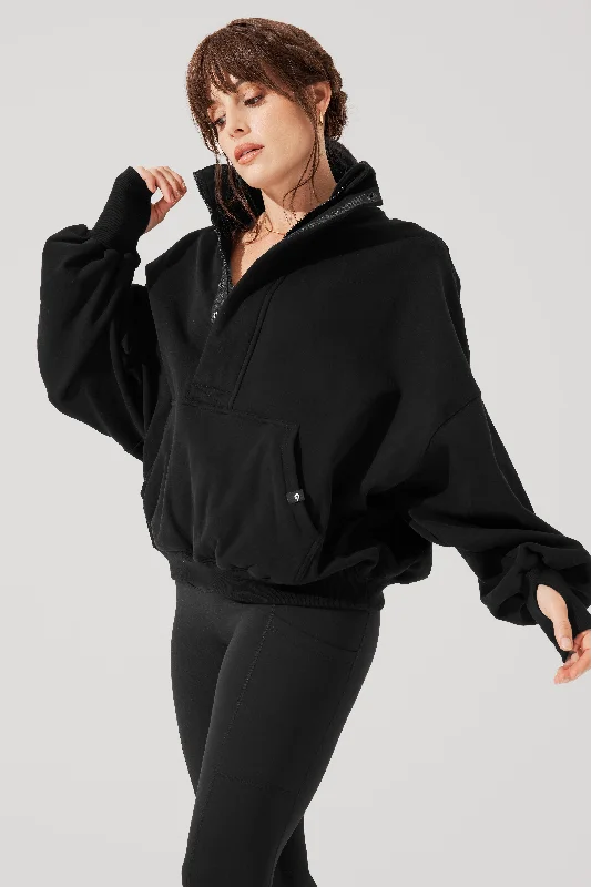 Ooey Gooey Half Zip Sweater - Black