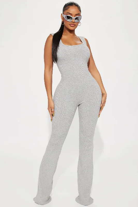 Rae Snatched Jumpsuit - Heather Grey