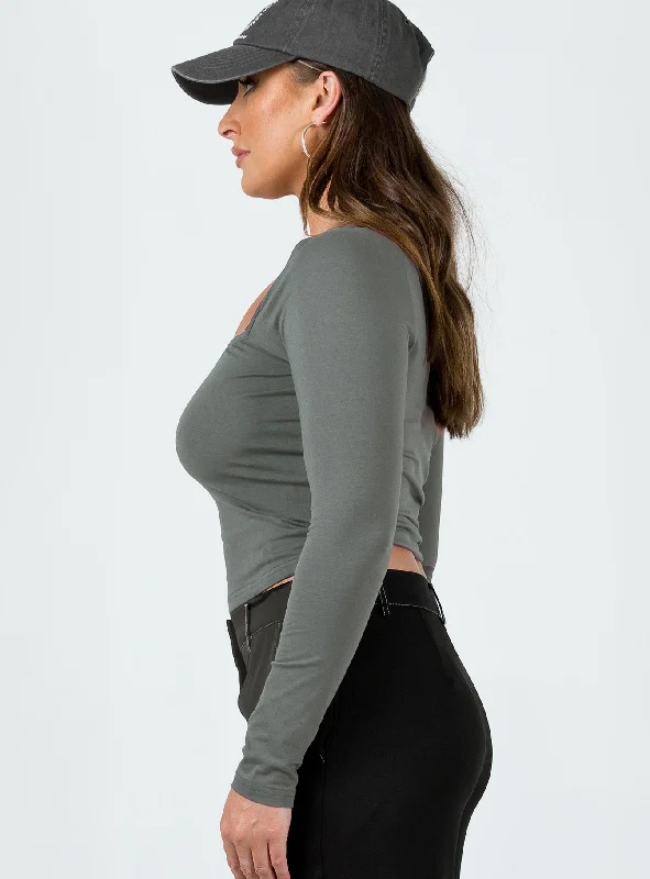 Ribsi Long Sleeve Top Grey