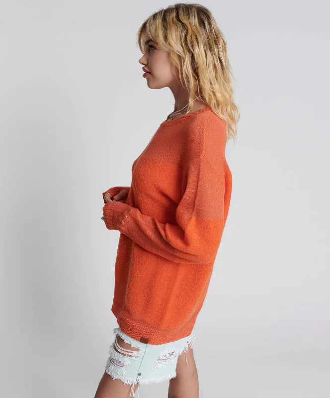 SHATTERED CREW KNIT SWEATER ORANGE