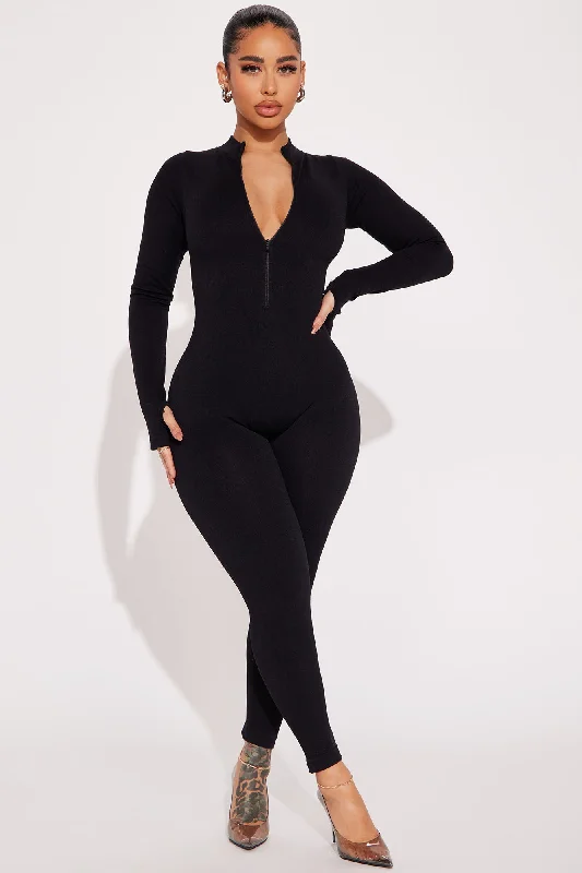 Sporty Spice Seamless Jumpsuit - Black