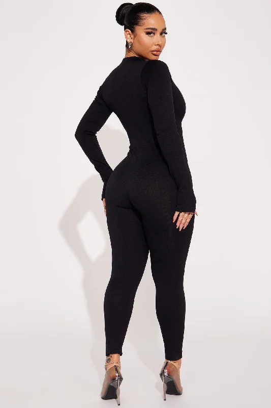 Sporty Spice Seamless Jumpsuit - Black