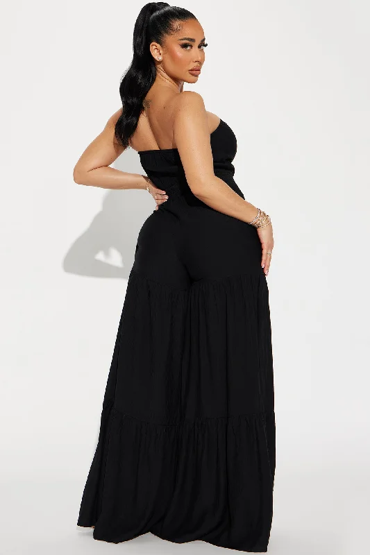 Talkin' Brunch Jumpsuit  - Black