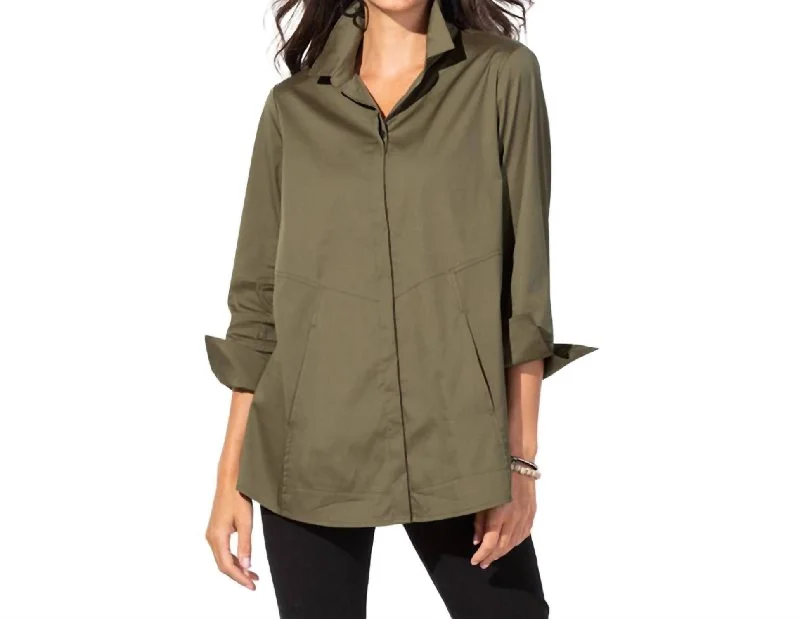 The ""one"" Shirt Style In Olive