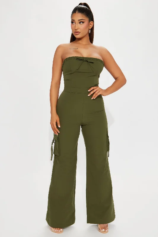 Without A Doubt Jumpsuit  - Olive