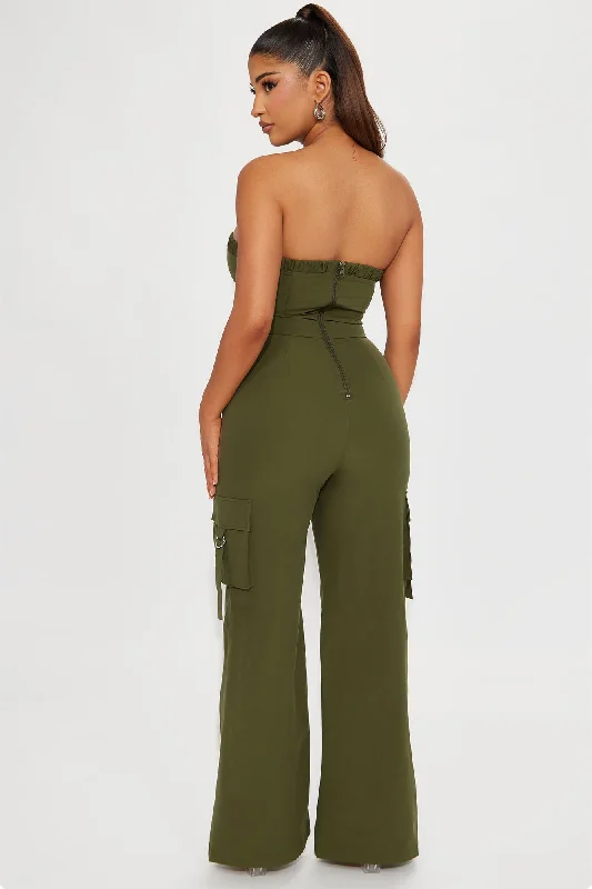 Without A Doubt Jumpsuit  - Olive