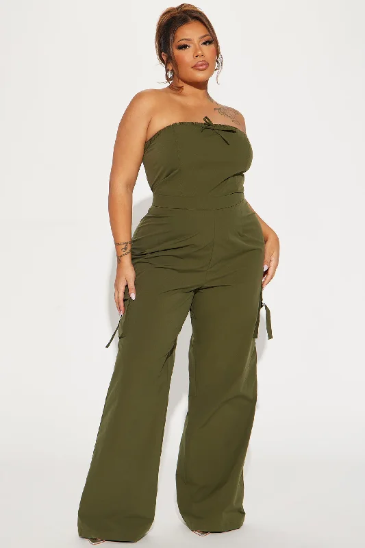 Without A Doubt Jumpsuit  - Olive