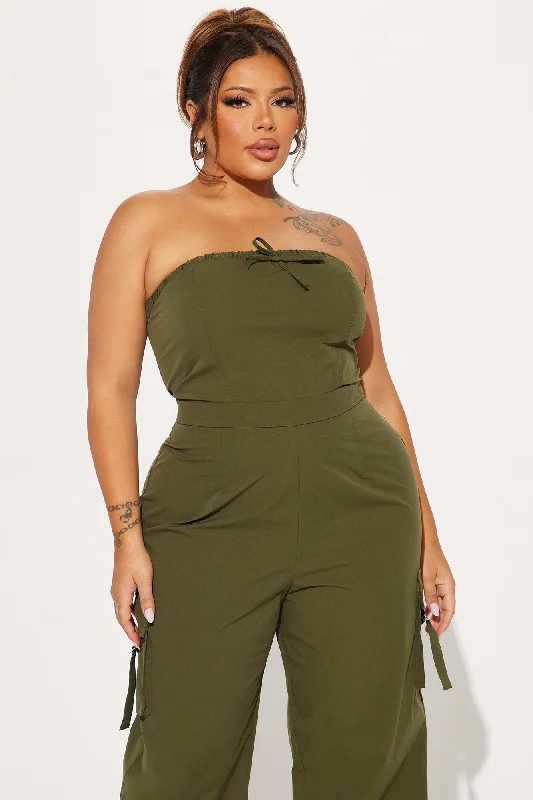 Without A Doubt Jumpsuit  - Olive