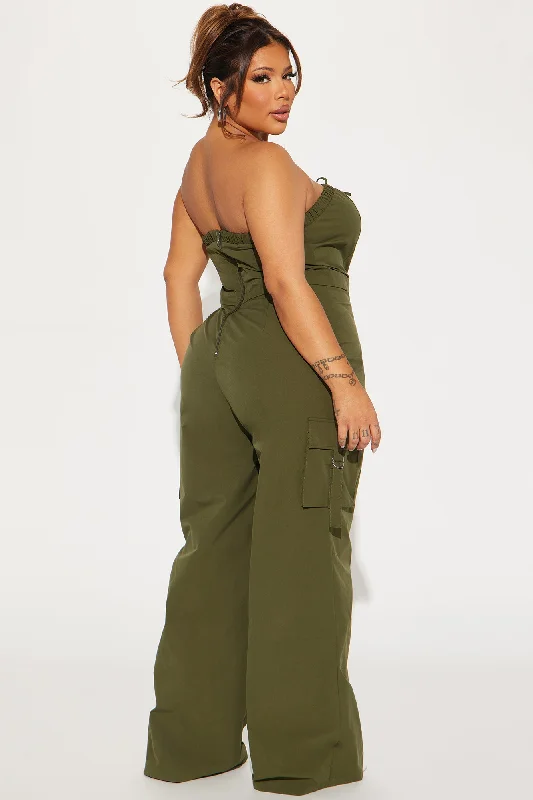 Without A Doubt Jumpsuit  - Olive