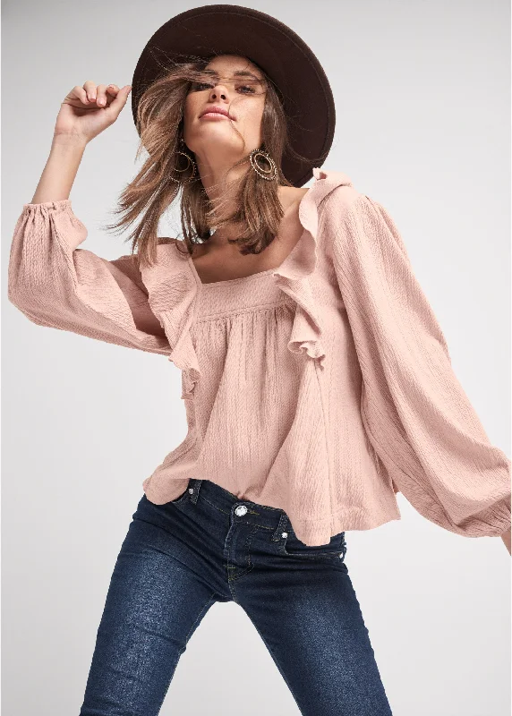 Ruffle blouse - Blush