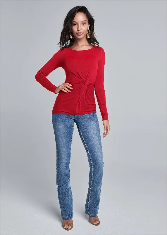 Knot twist front top - Red