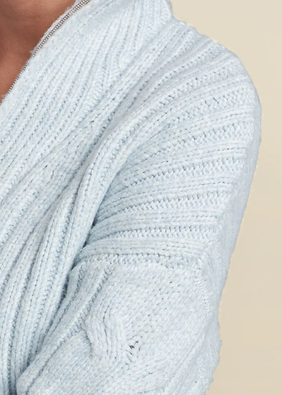 Quarter zip sweater - Heathered Blue