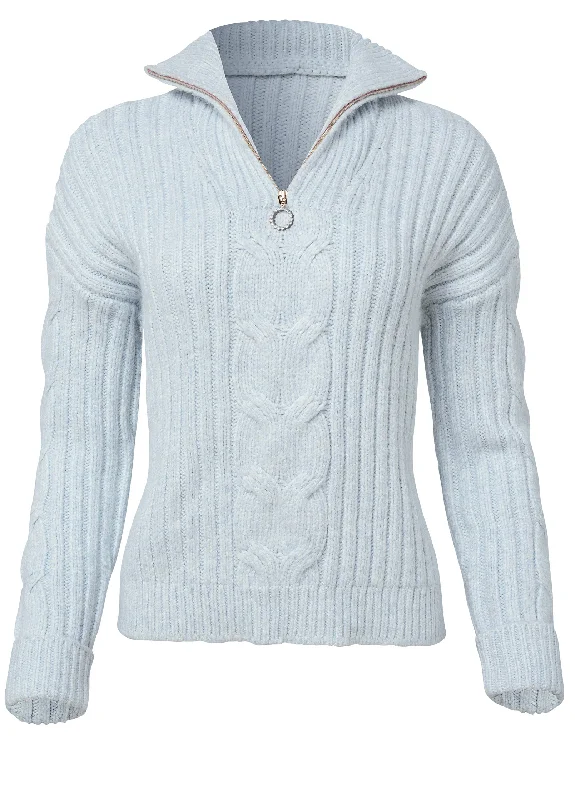 Quarter zip sweater - Heathered Blue