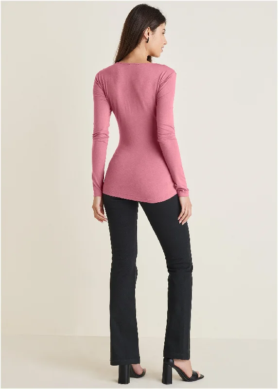 Ruched cowl neck top - Heather Rose