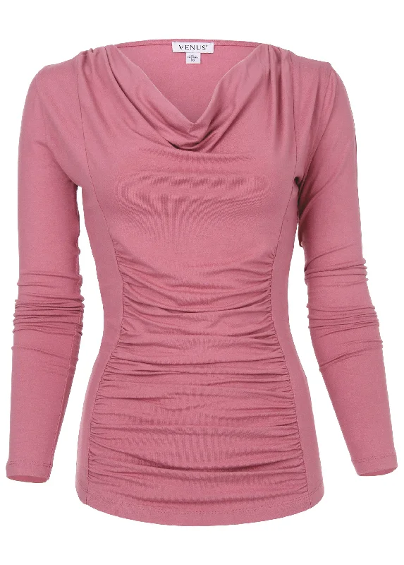 Ruched cowl neck top - Heather Rose