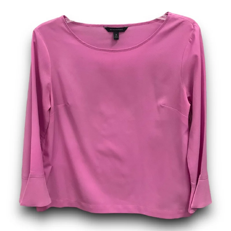 Blouse 3/4 Sleeve By Banana Republic In Pink, Size: S