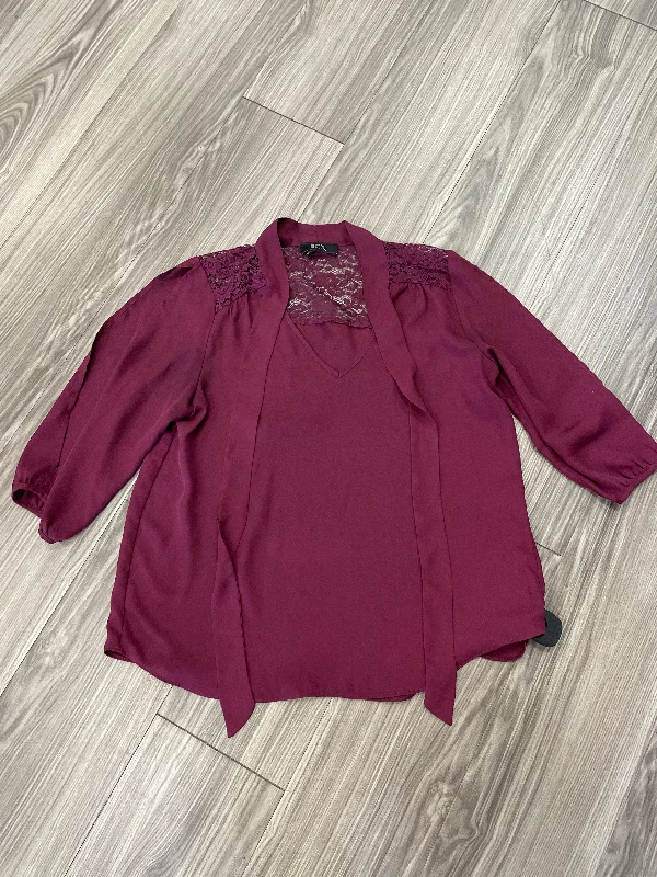 Blouse 3/4 Sleeve By Bcx In Purple, Size: S