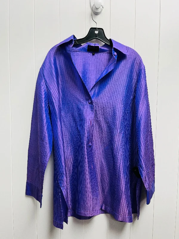 Blouse Long Sleeve By Clothes Mentor In Purple, Size: Xl