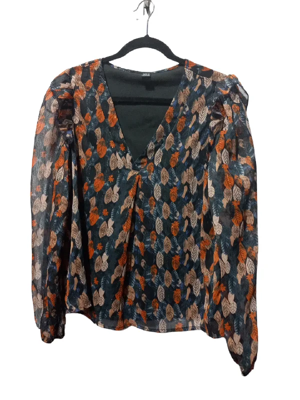 Blouse Long Sleeve By Shein In Multi-colored, Size: L