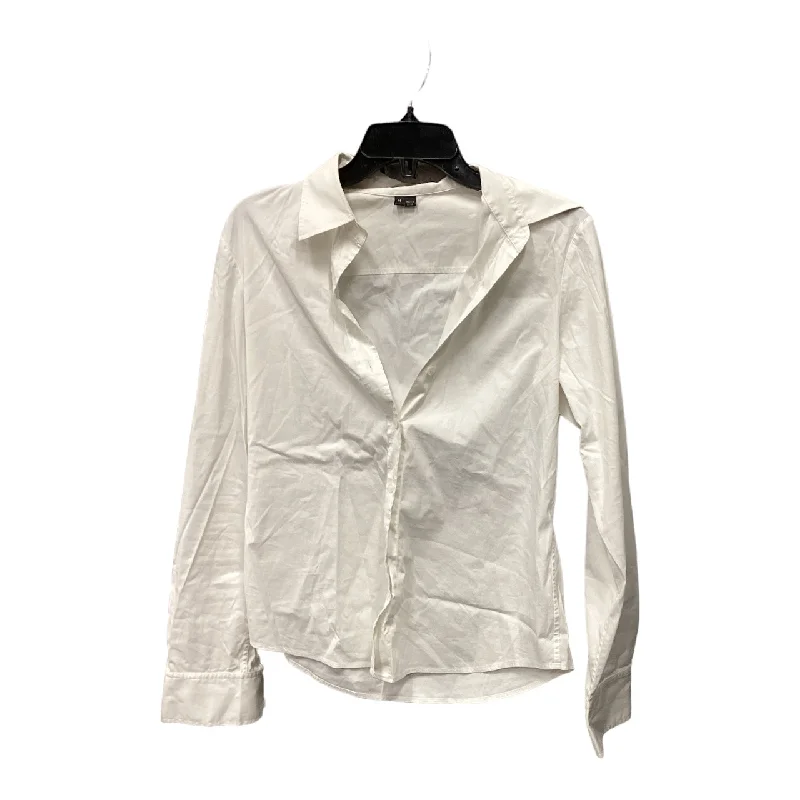 Blouse Long Sleeve By Theory In Ivory, Size: M