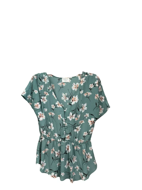 Blouse Short Sleeve By Sienna Sky In Green, Size: M