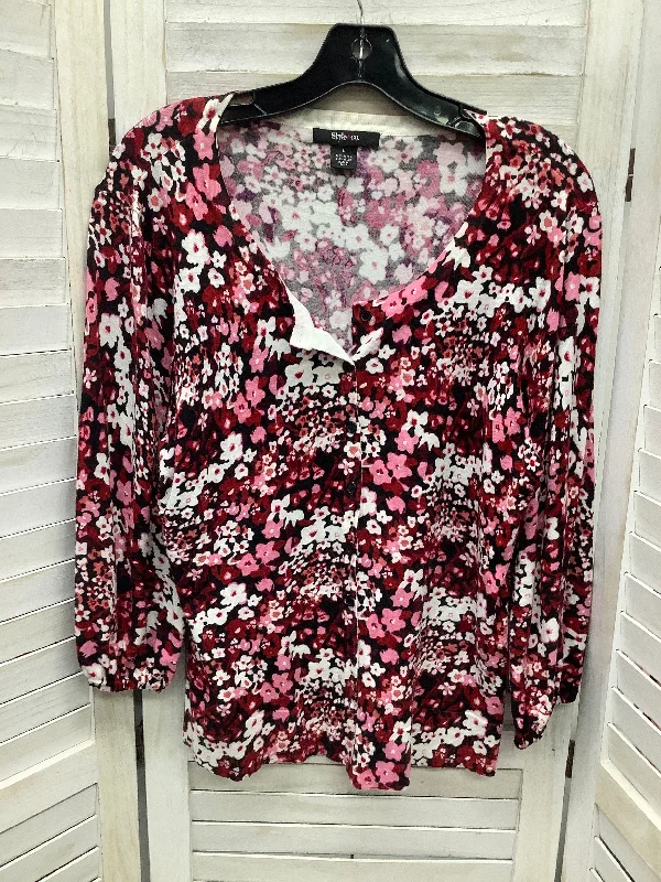 Floral Print Cardigan Style And Company, Size L