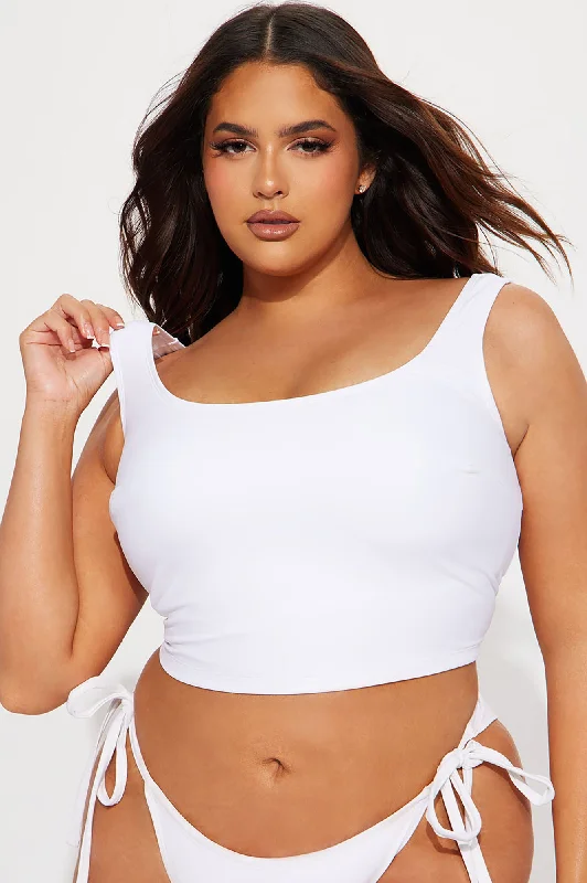 Maui Tank Shirt Bikini Top - White