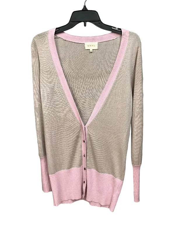 Pink & Tan Cardigan Clothes Mentor, Size M