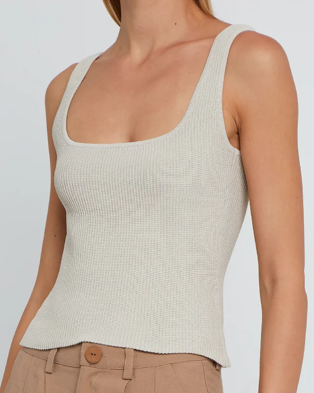 Sculpting Knit Squareneck Tank