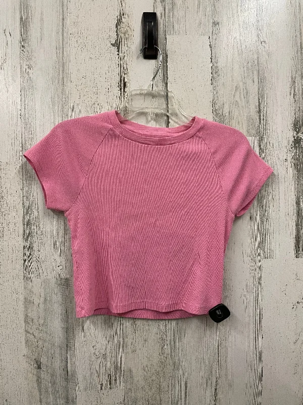 Top Short Sleeve Basic By Aerie In Pink, Size: M