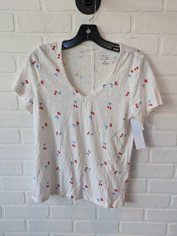 Top Short Sleeve Basic By Banana Republic In White, Size: S