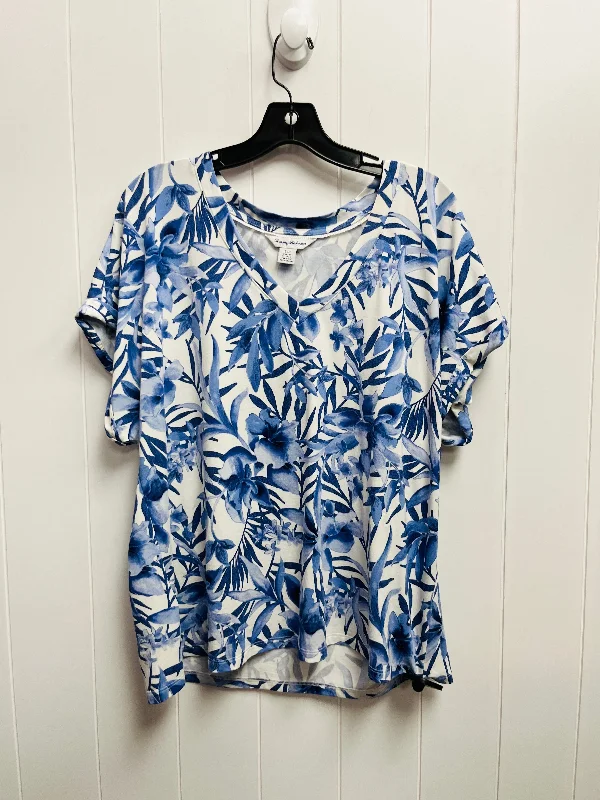 Top Short Sleeve Basic By Tommy Bahama In Blue & White, Size: L