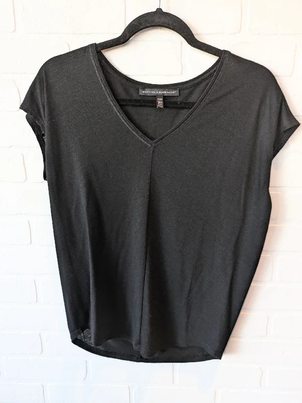 Top Short Sleeve Basic By White House Black Market In Black, Size: Xxs