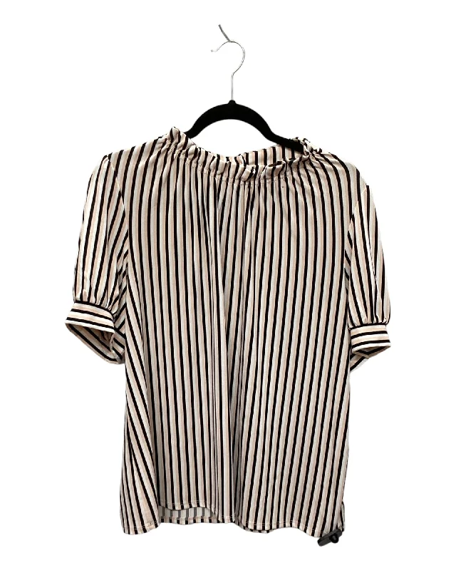 Top Short Sleeve By Adrianna Papell In Striped Pattern, Size: Xl