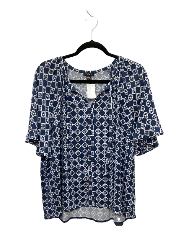 Top Short Sleeve By Ann Taylor In Blue, Size: L