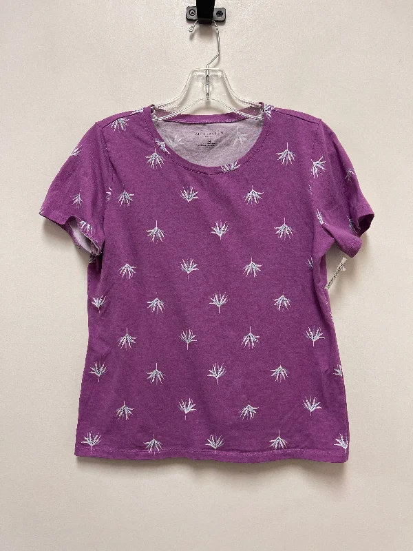 Top Short Sleeve By Ann Taylor In Purple, Size: M