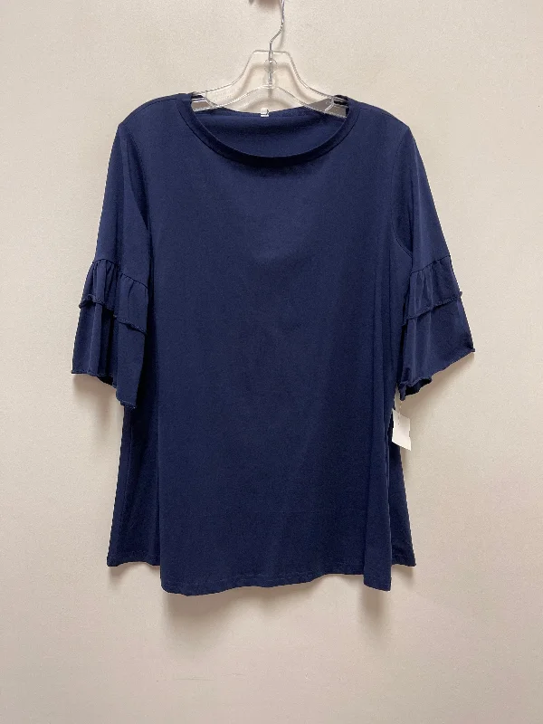 Top Short Sleeve By Clothes Mentor In Navy, Size: L