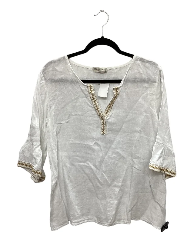 Top Short Sleeve By Clothes Mentor In White, Size: L