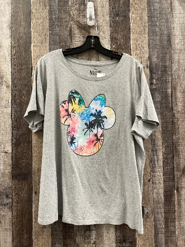 Top Short Sleeve By Disney Store In Grey, Size: 1x