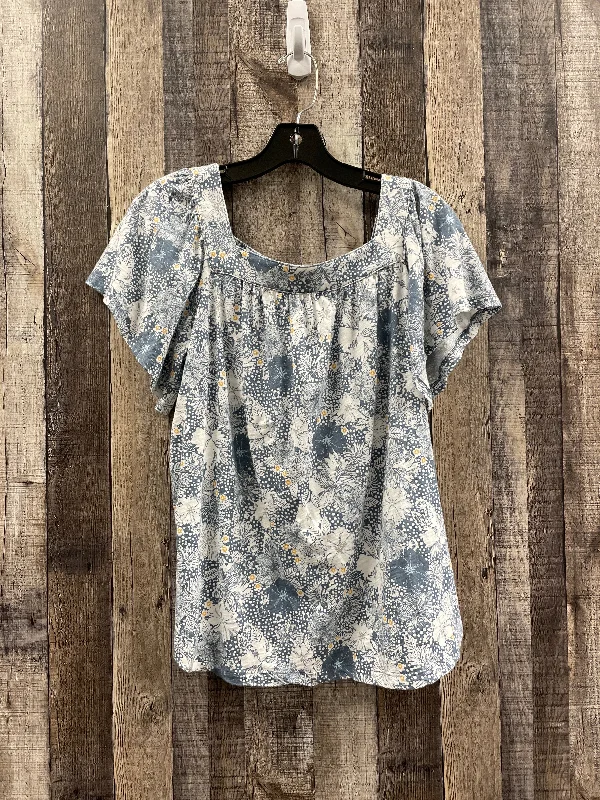 Top Short Sleeve By Loft In Floral Print, Size: M