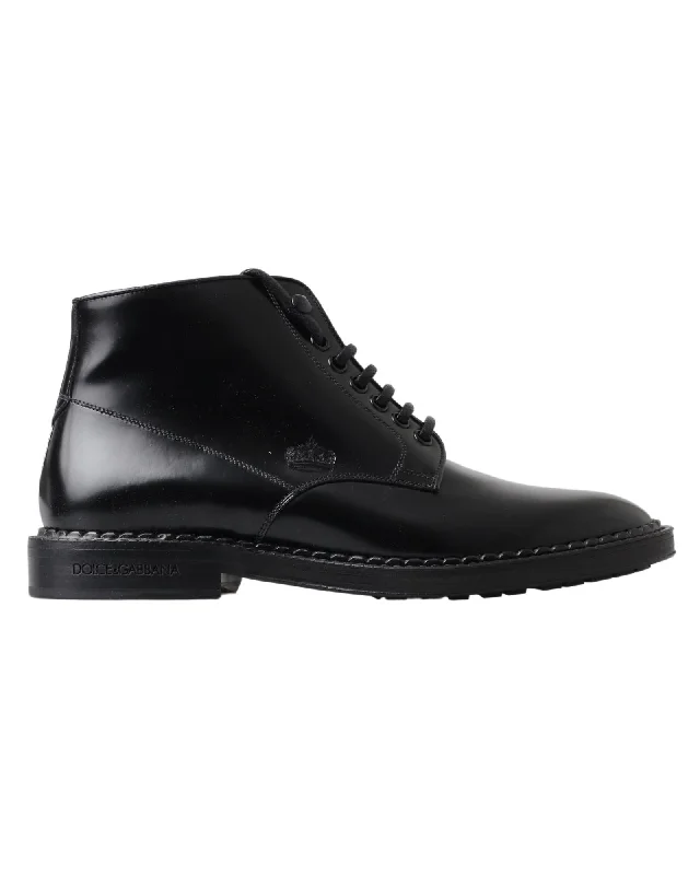 Dolce & Gabbana Lace-Up  Leather  Short Boots