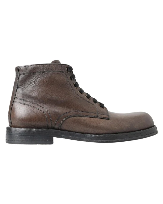 Dolce & Gabbana Horse Leather Lace-Up Boots