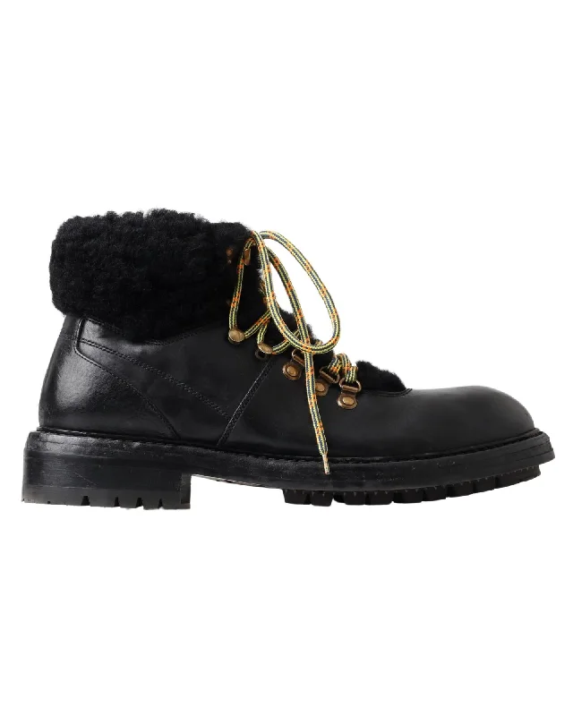 Dolce & Gabbana Stylish  Leather Shearling Boots