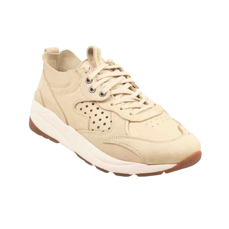 CASBIA Beige Skin Veloce Low Top Suede Sneakers